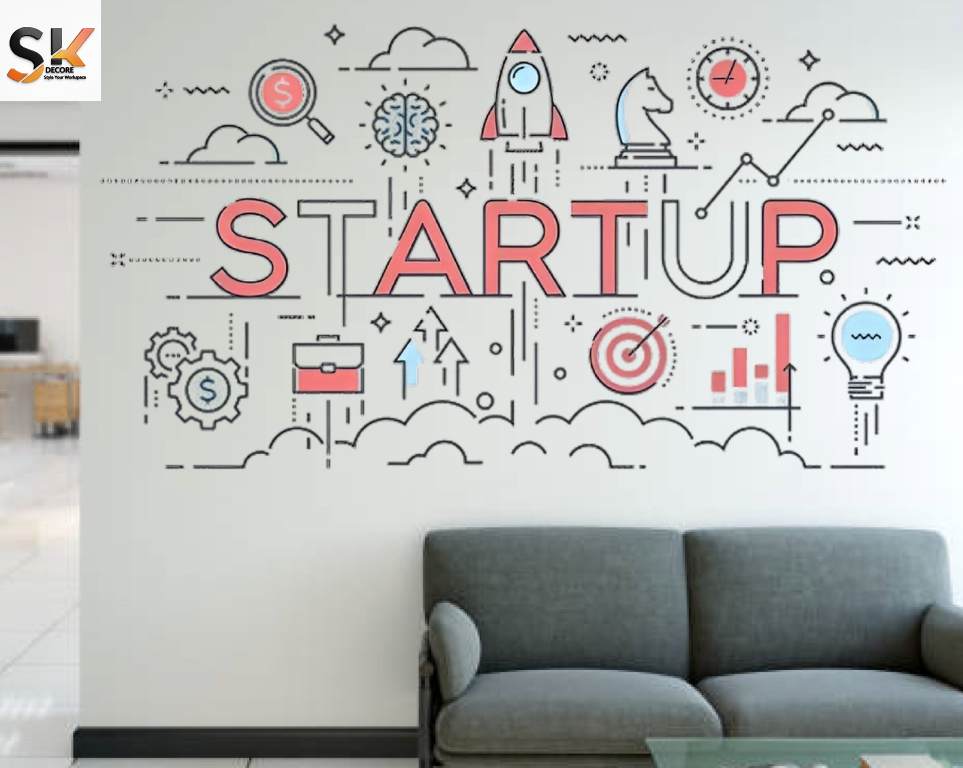 Startup Office Wall paper – [10x10 ft] 📏 Contact Us for Sizing Help