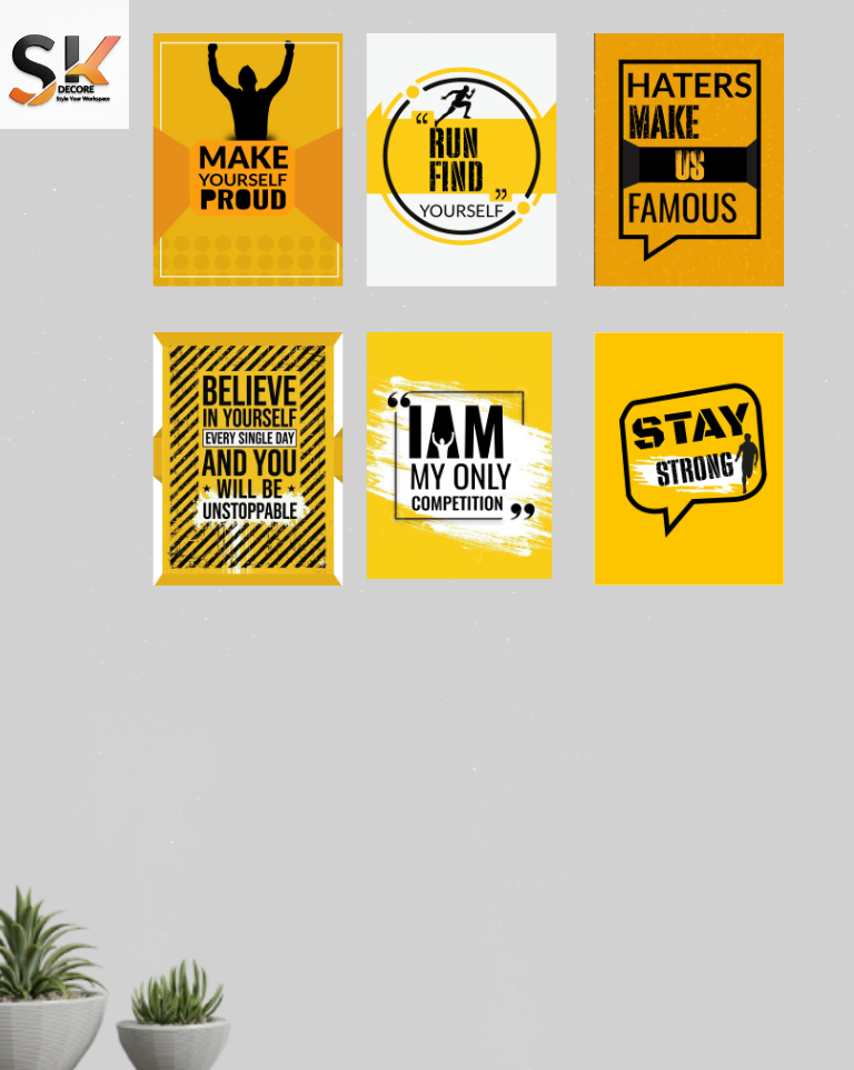 Set of 6 Motivational Wooden Wall Frames | SK Decor