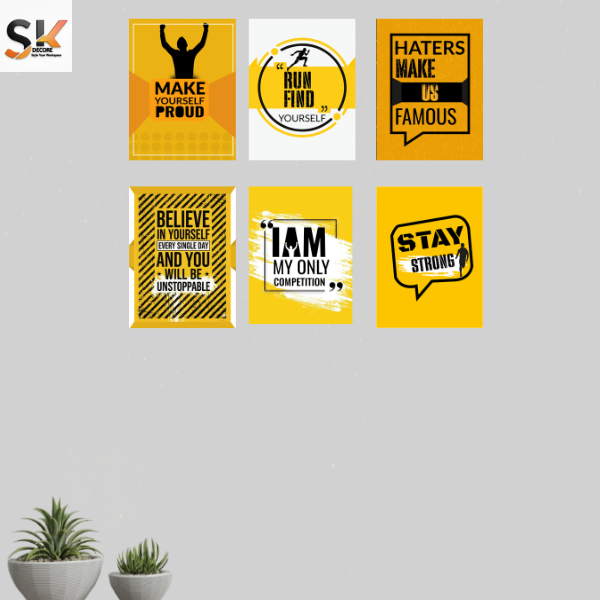 Set of 6 Motivational Wooden Wall Frames | SK Decor
