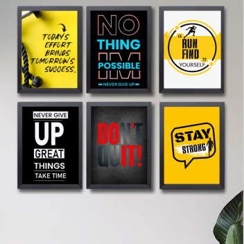 6-Piece Motivational Glass Frames | SK Decor