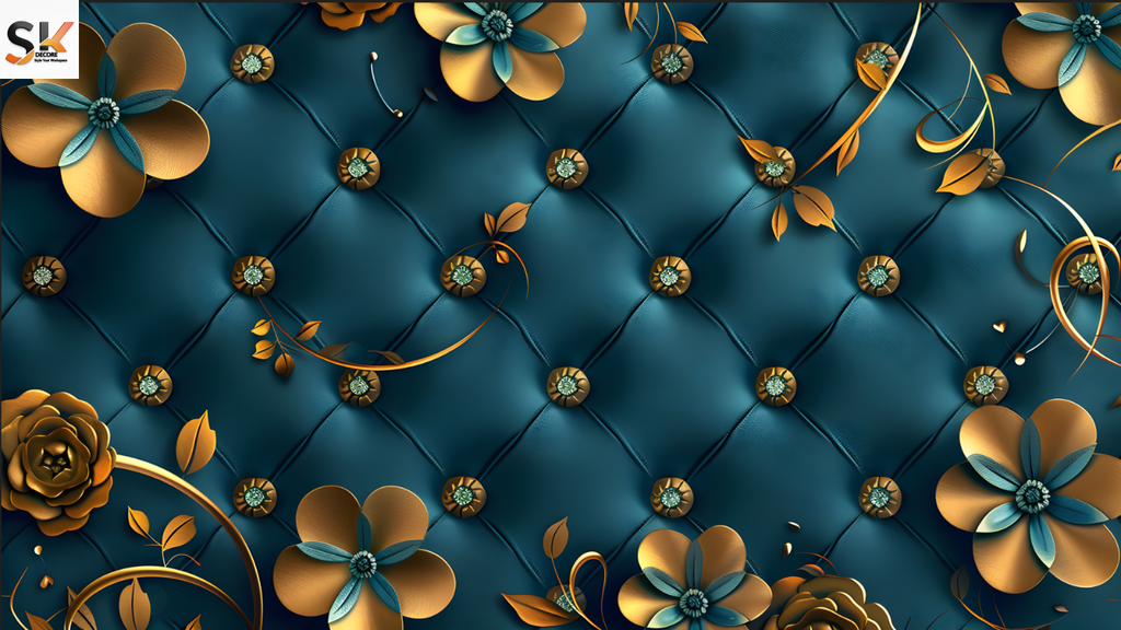 3D Luxury Floral Tufted Wallpaper –[ 10x10 ft] Contact us for sizing help!