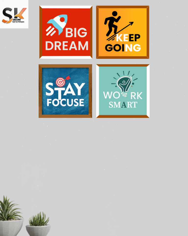 Set of 4 Motivational Wooden Wall Frames | SK Decor