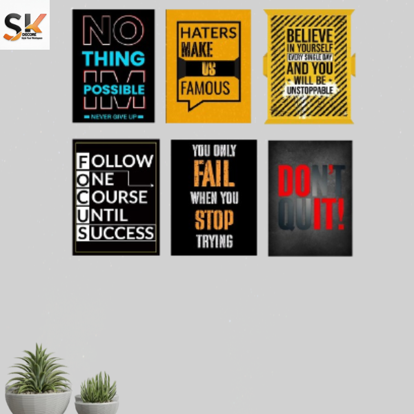 Motivational Wall Frame Set (Pack of 6)