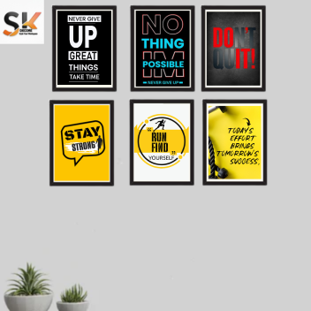6-Piece Motivational Glass Frames | SK Decor
