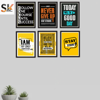 Motivational Glass Frame Set – 6-Piece Inspirational Wall Art